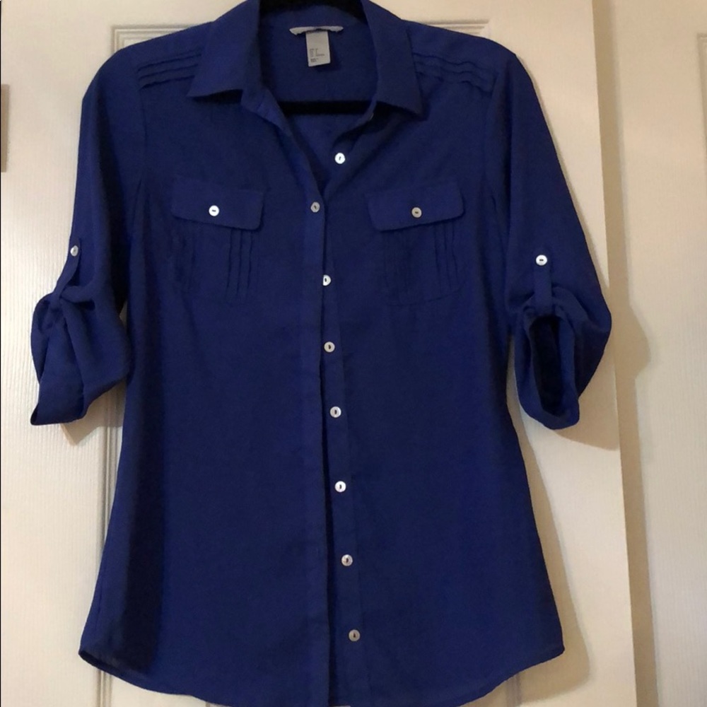 Blue button up shirt